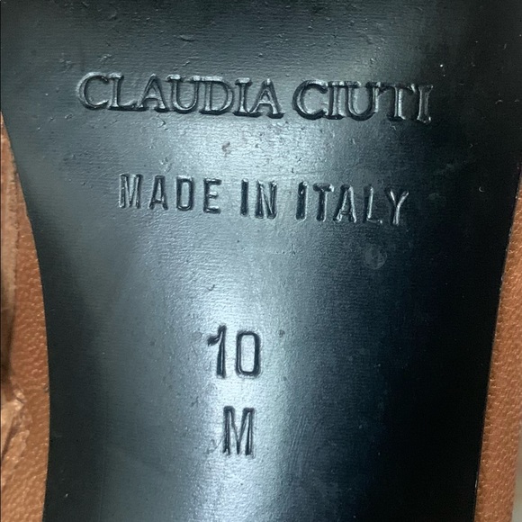 CLAUDIA CIUTI Metallic Bronze Leather High Heel Boots, made in Italy - Picture 3 of 6